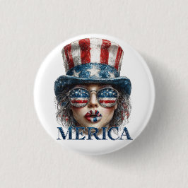America Girl, vierde juli Glam Girl met sterren Ronde Button 3,2 Cm