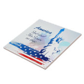 America God Shed Sa Grâce sur la Carreaux de céram (Côté)