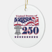 America Liberty Bell 250 Keramisch Ornament (Links)