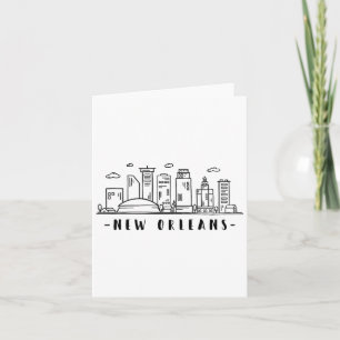 America Louisiana New Orleans Skyline Silhouette Kaart