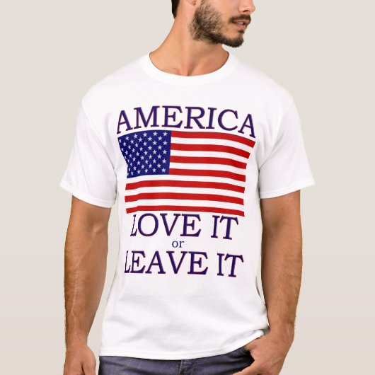 America Love it or Leave it Flag Mens T-shirt (Devant)