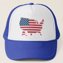 America Map USA Flag Patriotic Snapback Hat Trucker Pet