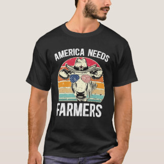 America Needs Farmers Support Country Farming In U T-shirt