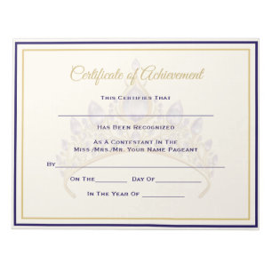 America Pageant Crown Certificate Achievement Awar Notitieblok