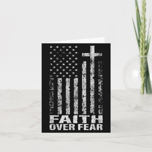 America Pride Us Flag Faith Over Fear Christian Bi Kaart (Voorkant)
