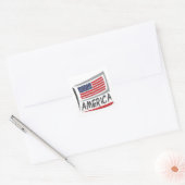 America Pride X-vlag Vierkante Sticker (Envelop)
