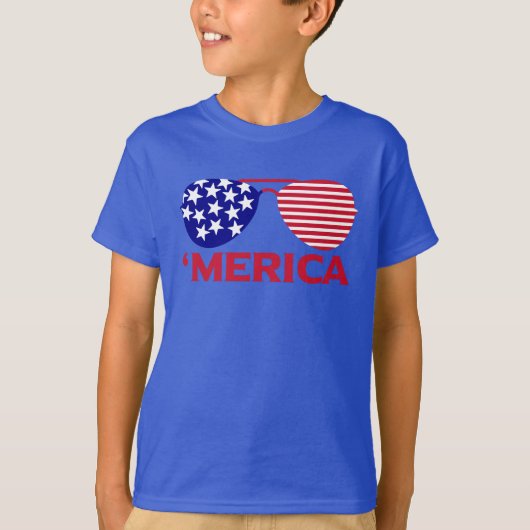 America Red White Blue-zonnebril T-shirt (Voorkant)