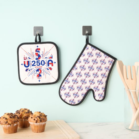 America’s 250th anniversary ovenwant & pannenlap set (Insitu(Ophanging))