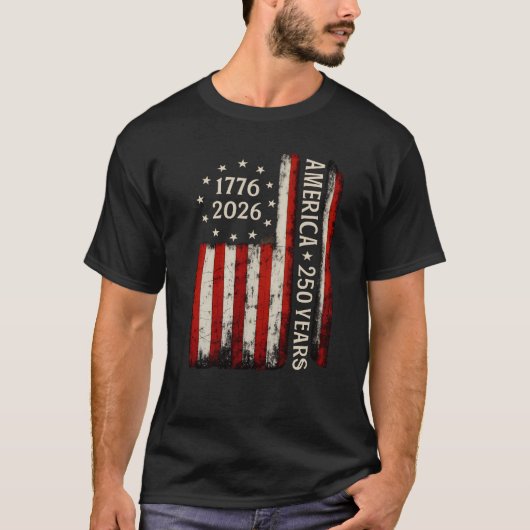 America’s 250th Anniversary USA Flag T-Shirt (Devant)