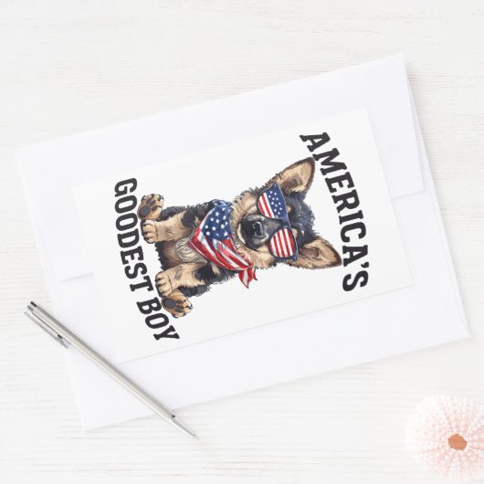 America’s Goodest Shepherd Rechthoekige Sticker (Envelop)