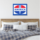 AMERICA SIGN CANVAS AFDRUK (Insitu (Slaapkamer))