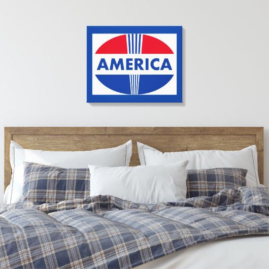 AMERICA SIGN CANVAS AFDRUK (Insitu (Slaapkamer))