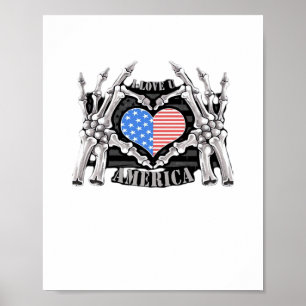 America Skeleton Hands Poster