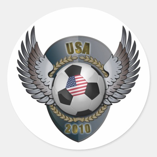 America Soccer Crest Ronde Sticker (Voorkant)