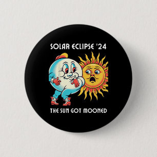 America Solar Eclipse 2024 4.08.24 De Zon Got Moo Ronde Button 5,7 Cm