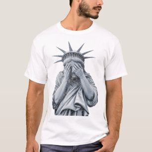 America Statue of Liberty Cry Funny Meme Mannen Vr T-shirt