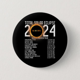 America Tour 2024 Totaal op rug zonsverduistering Ronde Button 5,7 Cm