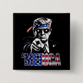 America Trump Amerikaanse vlag Vierkante Button 5,1 Cm