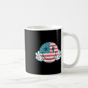 America Vibes Smile Face Amerikaanse vlag 4th of J Koffiemok