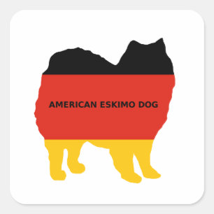 americaans eskimo naam vlag silo vierkante sticker