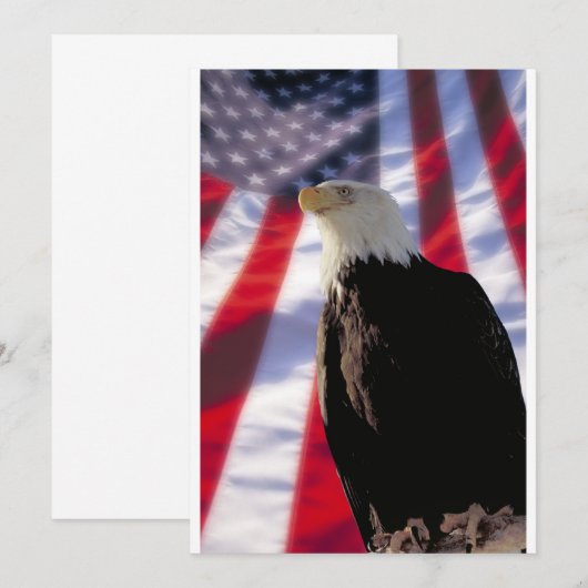 Américain Eagle et invitation de drapeau (Devant / Derrière)