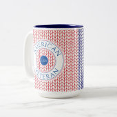 AMÉRICAIN VÉTÉRAN Tall Navy Mug à deux tons (Devant gauche)