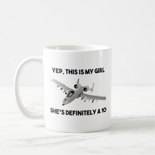 American A-10 Warthog Jet Vliegtuig Meme Koffiemok
