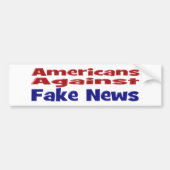 American Against Fake News red blue text Bumpersticker (Voorkant)