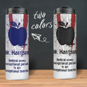 American Apple Stamp Custom Name Quote Teacher Thermosbeker