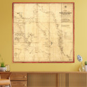 American Arctic Expedition Map (1853) Canvas Afdruk (Insitu (Woonkamer))