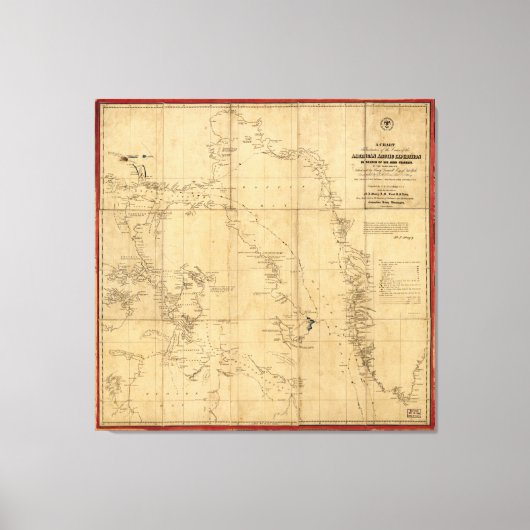 American Arctic Expedition Map (1853) Canvas Afdruk (Voorkant)