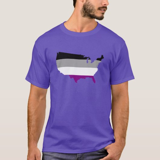 American asexuality pride map T-Shirt (Voorkant)
