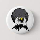 American Bald Eagle Afro Funny Button Badge Pin (Voorkant)