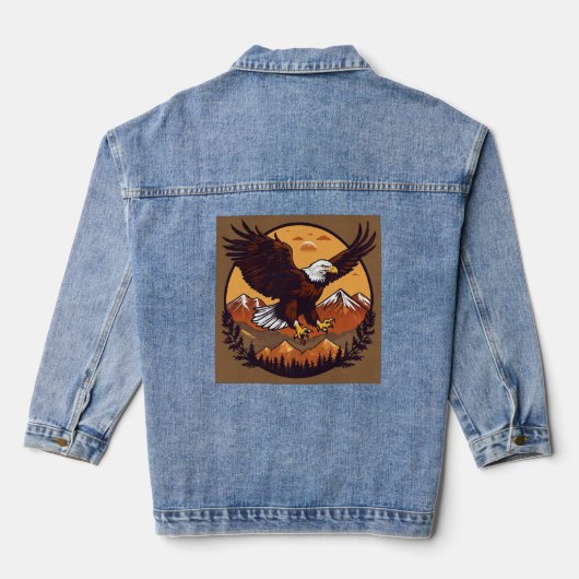 American Bald Eagle Denim Dames Jas Design Jacket (Achterkant)