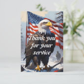 American Bald Eagle en de Amerikaanse vlag Bedankkaart (Staand voorkant)