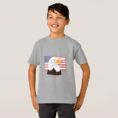 American Bald Eagle en Flag - transparant. T-shirt (Voorkant volledig)