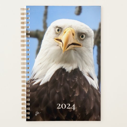 American Bald Eagle Gezicht Grappige Fine Art Planner (Voorkant)
