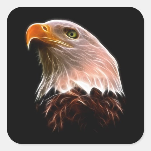 American Bald Eagle Head Vierkante Sticker (Voorkant)