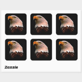 American Bald Eagle Head Vierkante Sticker (Vel)