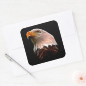 American Bald Eagle Head Vierkante Sticker (Envelop)