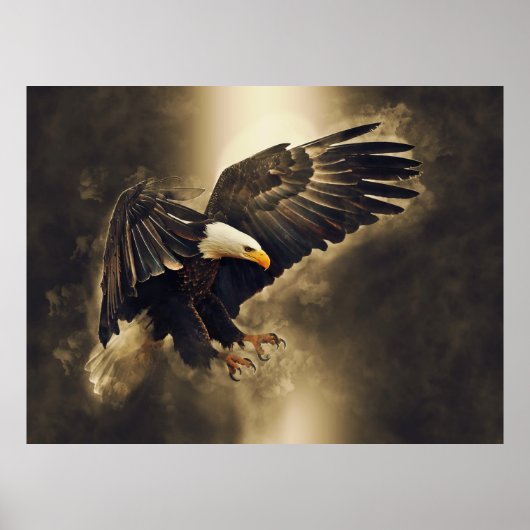 American Bald Eagle Let Freedom Soar Poster (Voorkant)