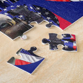 American Bald Eagle, Liberty Bell et Flag Puzzle (Côté)