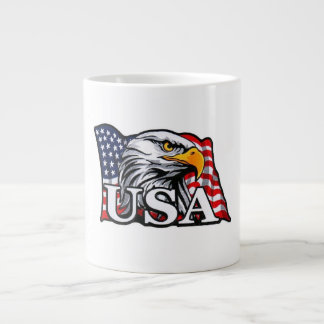 American Bald Eagle met Amerikaanse vlag - Patriot Extra Grote Beker