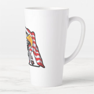 American Bald Eagle met Amerikaanse vlag - Patriot Latte Mok