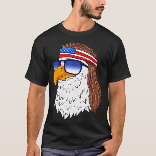 American Bald Eagle Mullet 4th Of July Funny Usa  T-shirt (Voorkant)