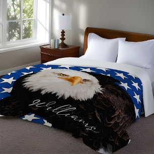 American Bald Eagle Patriottische Blauwe Veteraan' Sherpa Deken