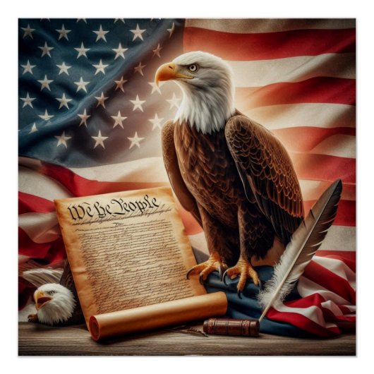 American Bald Eagle Patriottisme Perfect Poster (Voorkant)
