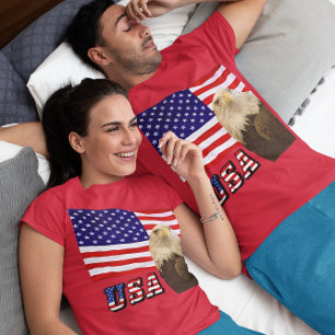 American Bald Eagle USA Vlag en lettertype Unisex T-shirt