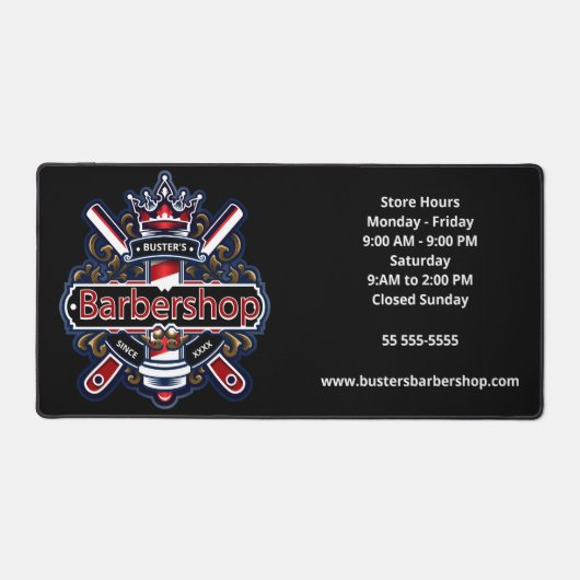 American Barber Pole Personalize Bureaumat (Voorkant)