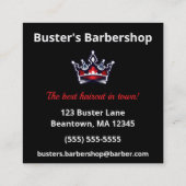 American Barber Pole Personalize Vierkante Visitekaartje (Achterkant)